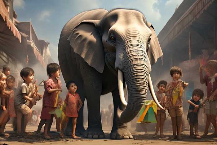 称大象故事；称大象的小孩故事