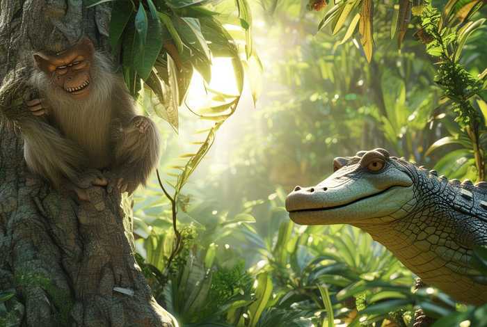 鳄鱼和猴子的故事 鳄鱼和猴子的故事英文版