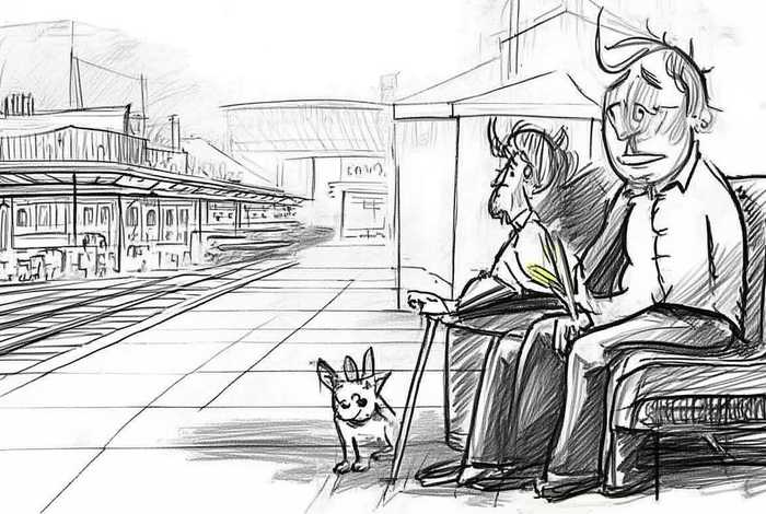 等车故事简笔画 - 等车故事简笔画怎么画