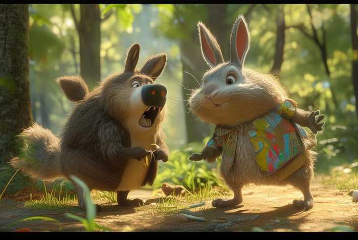 笨狼与聪明兔故事、笨狼与聪明兔故事图片