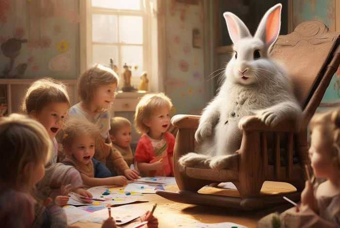 白兔奶奶的摇椅儿童故事、白兔奶奶的摇椅儿童画