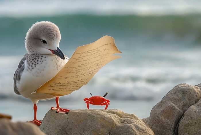 爱写诗的小螃蟹的故事，爱写诗的小螃蟹,这个故事里是谁认真读了小螃蟹的诗？