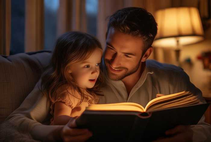爸爸给儿童讲故事 爸爸讲故事给女儿听