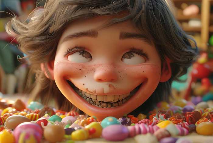 爱吃糖的小孩牙里有虫的故事、爱吃糖的小孩牙里有虫的故事图片