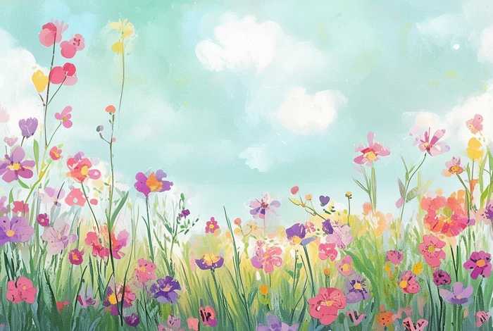 春花 童画（春花的画简单又漂亮）