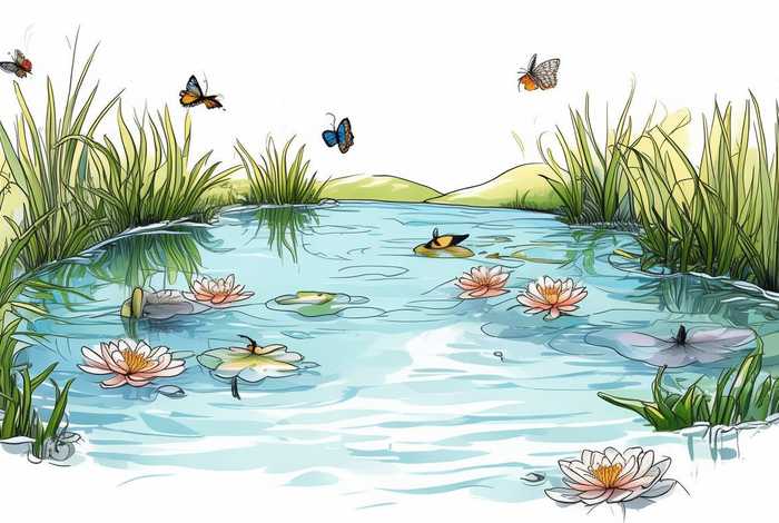 春天的池塘图片大全 - 春天的池塘图片大全简笔画