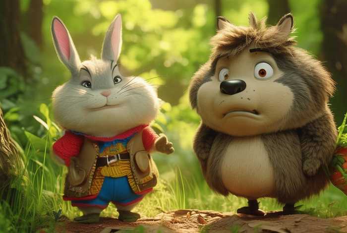 笨狼与聪明兔故事、笨狼与聪明兔故事图片