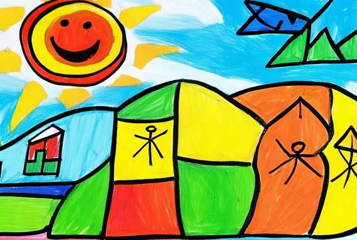 点线面构成的儿童主题画 点线面构成的简单图案儿童画