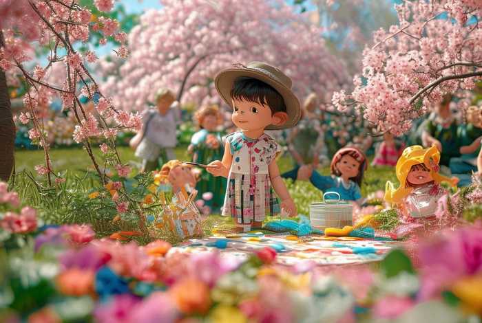 春天的故事儿童版完整版；春天的故事幼儿绘画