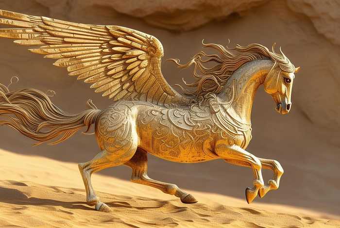 敦煌壁画翼马 - 敦煌壁画神兽翼马