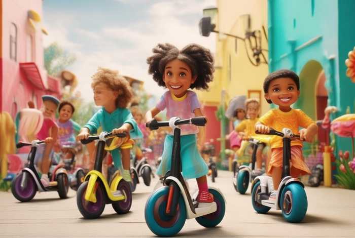 电车的儿童故事、骑电动车的故事