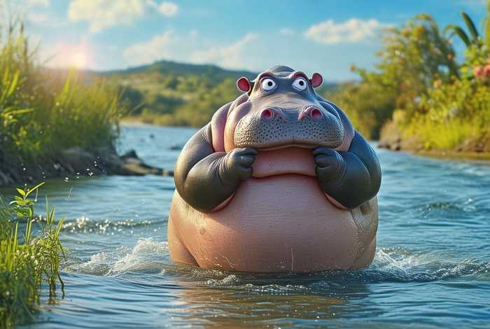 爱打嗝的河马故事 - 爱打嗝的河马故事视频