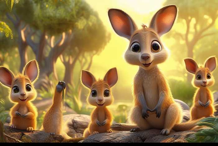 袋鼠会说话的儿童故事 - 袋鼠的幼儿故事