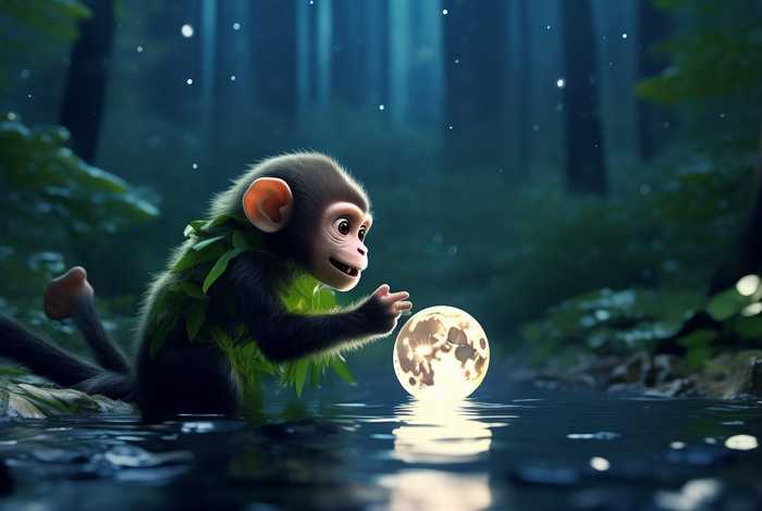 阿布故事小猴子捞月亮，寓言故事小猴子捞月亮