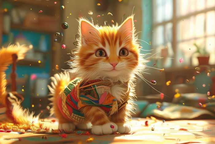 粗心的小猫故事；粗心的小猫故事图片