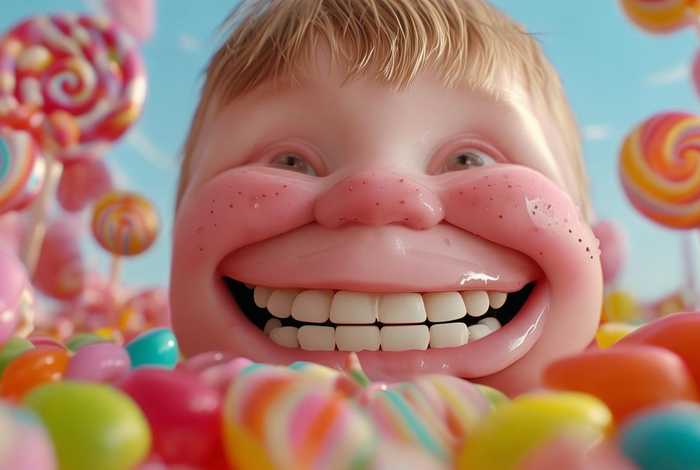 爱吃糖小朋友的牙齿儿童故事简笔漫画图片、爱吃糖的小朋友的牙齿图片