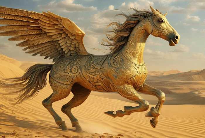 敦煌壁画翼马 - 敦煌壁画神兽翼马
