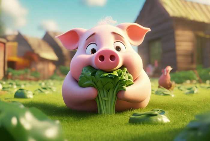 爱吃菠菜的小猪故事；爱吃菠菜的小猪故事视频