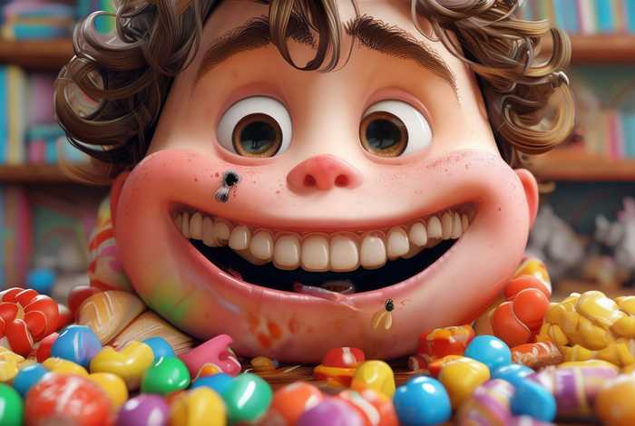 爱吃糖的小孩牙里有虫的故事、爱吃糖的小孩牙里有虫的故事图片