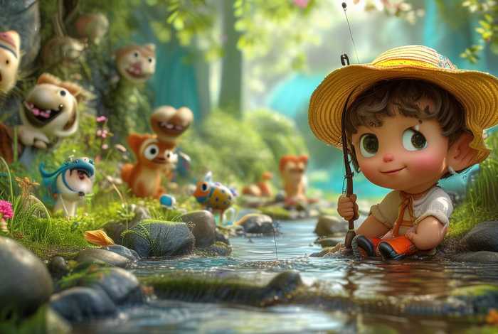 钓鱼故事民间传说儿童；钓鱼的幼儿故事