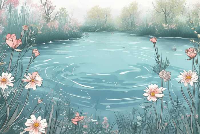 春天的池塘图画 - 春天的池塘简笔画图片大全