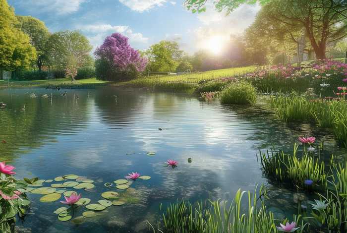 春天的池塘长什么样子、春天的池塘长什么样子图片