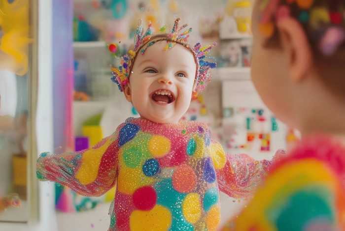 爱臭美儿童；爱臭美的小孩