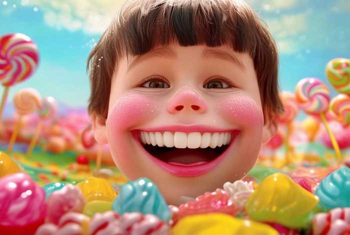 爱吃糖小朋友的牙齿儿童故事简笔漫画图片、爱吃糖的小朋友的牙齿图片