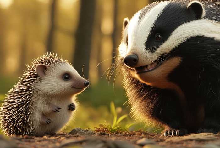 称赞这个故事；称赞这个故事里,小刺猬称赞小獾具有怎样的品质