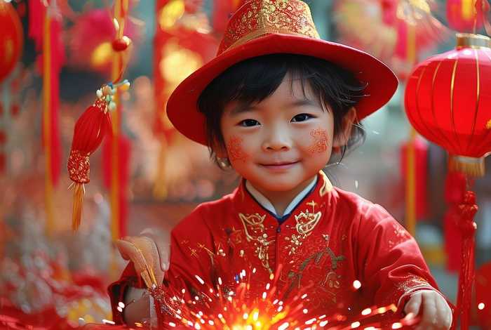 春节风俗儿童绘画故事；中国春节风俗画儿童