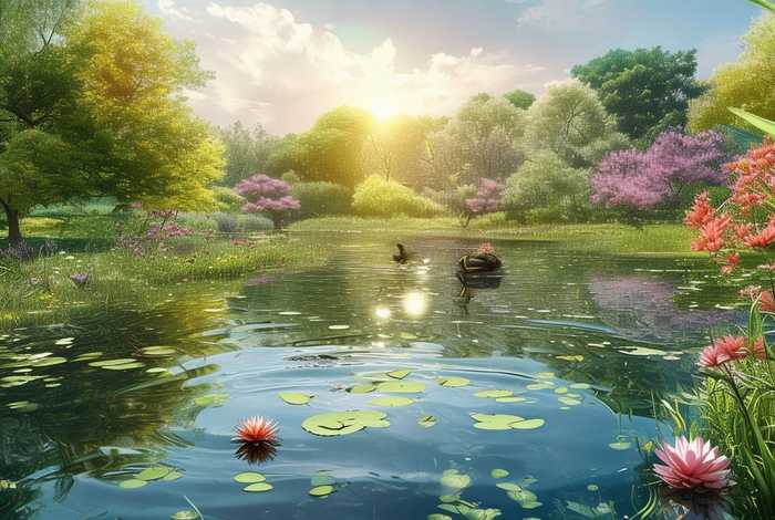 春天的池塘长什么样子、春天的池塘长什么样子图片