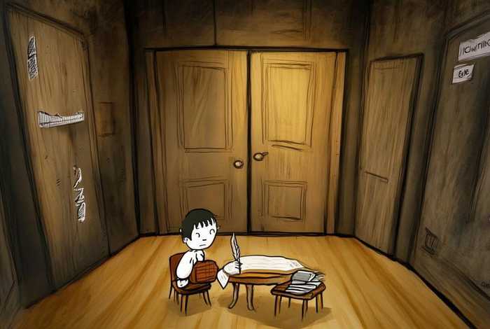 闭门思过儿童成语故事；闭门思过成语故事简笔画