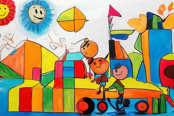 点线面构成的儿童主题画 点线面构成的简单图案儿童画