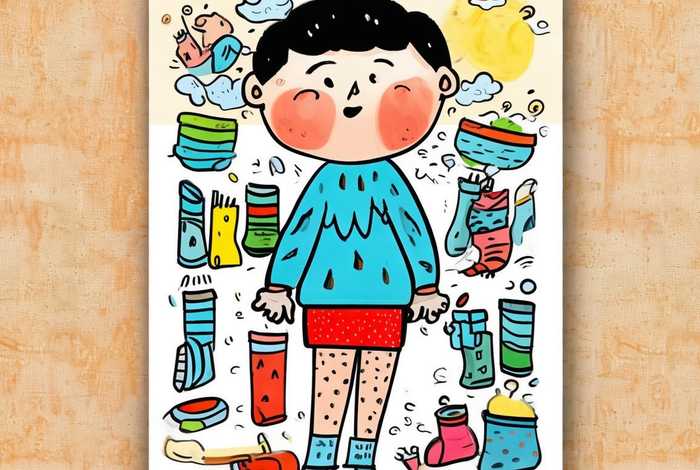 穿袜子的小孩、播放小孩子穿袜子穿的手抄报