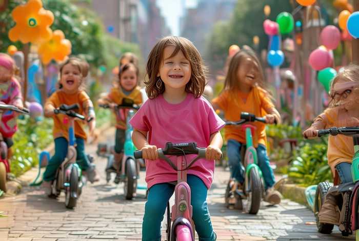 电车的儿童故事、骑电动车的故事