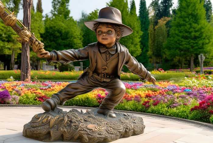 饼干儿童剧 饼干儿童剧抓小偷艾迪铜像黄金