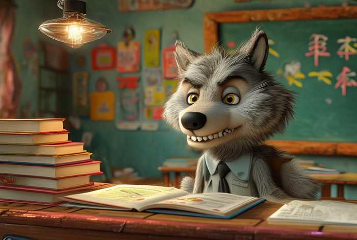 笨狼上学的故事原文 笨狼上学的故事原文及翻译 笨狼上学的故事原文 笨狼上学的故事原文及翻译