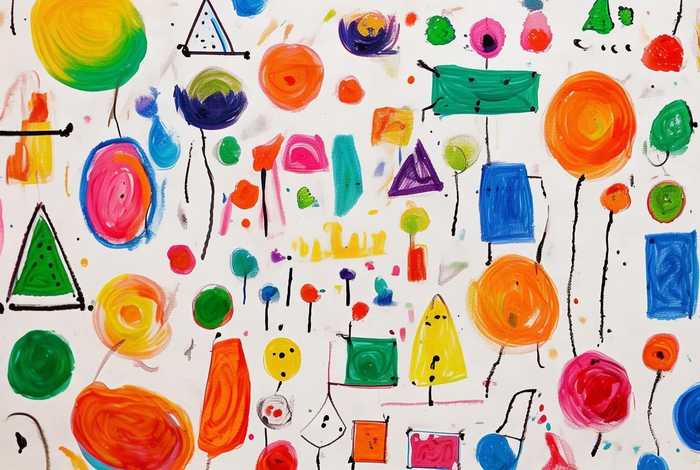 点线面幼儿画、点线面装饰画幼儿简笔画