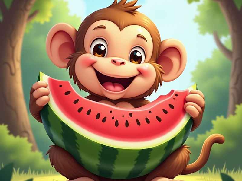 猴吃西瓜的故事原文（猴吃西瓜的故事原文完整版）