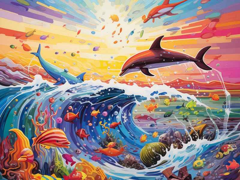 精卫填海故事图片儿童画 - 精卫填海故事图片绘画图片