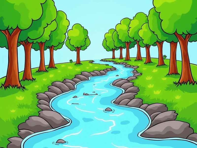 儿童运河简笔画；儿童运河简笔画有何有房有字