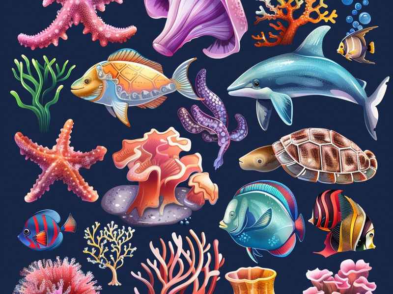 海洋动物世界儿童3-6岁，海洋世界小动物