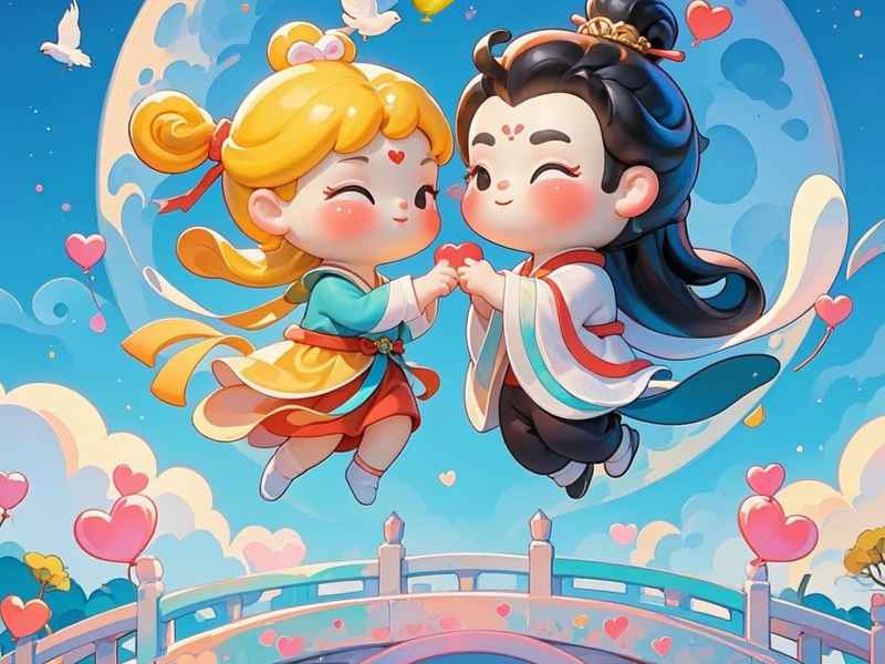 故事贴纸画 故事贴纸画之牛郎织女