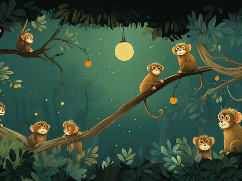 猴子捞月儿童故事短视频、猴子捞月讲故事视频