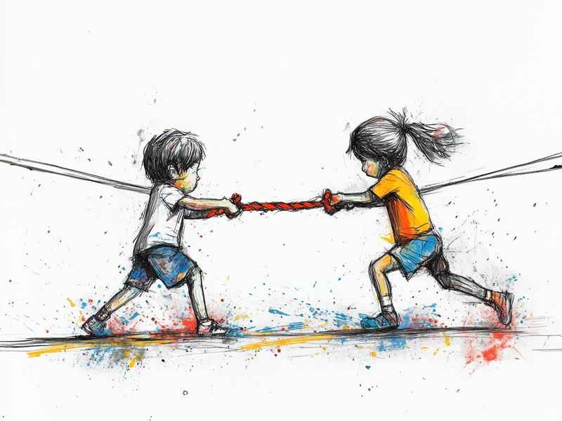 关于拔河的儿童画、关于拔河的儿童画作品