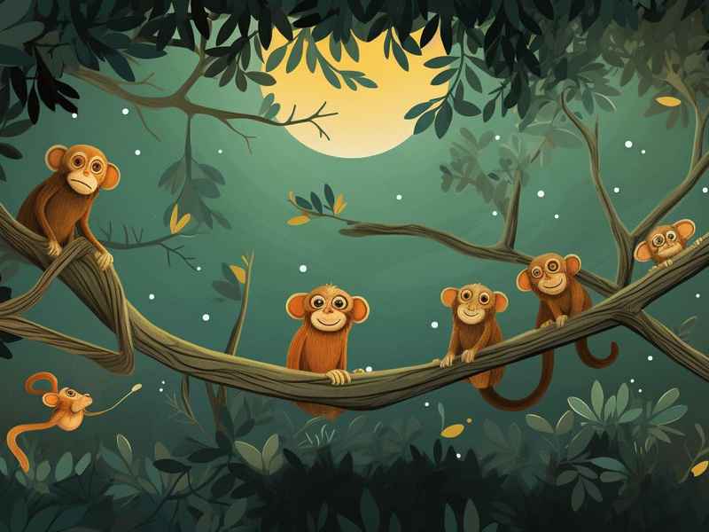 猴子捞月的简短小故事、猴子捞月的故事文字简短