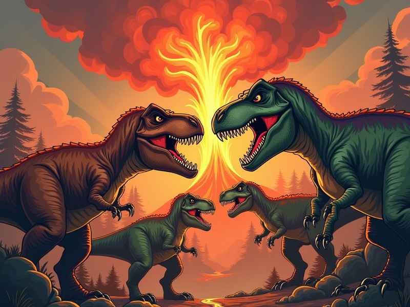 三角龙大战暴龙，三角龙大战暴龙王