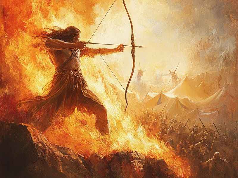 后羿射日的神话故事童话牌（后羿射日的神话故事手抄报图片）