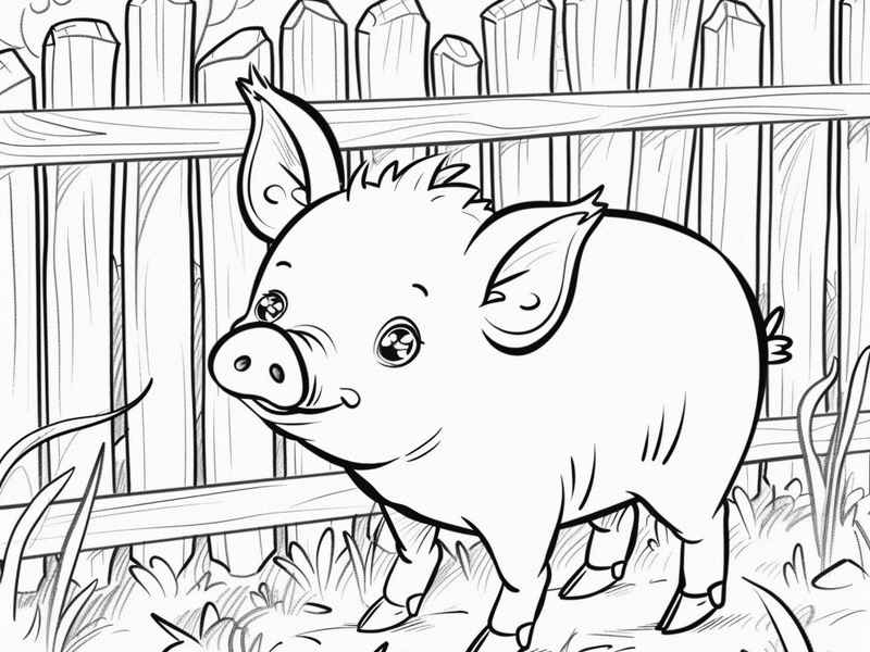 三只小猪童话故事绘本简笔画（三只小猪绘本故事图片简笔画5张）