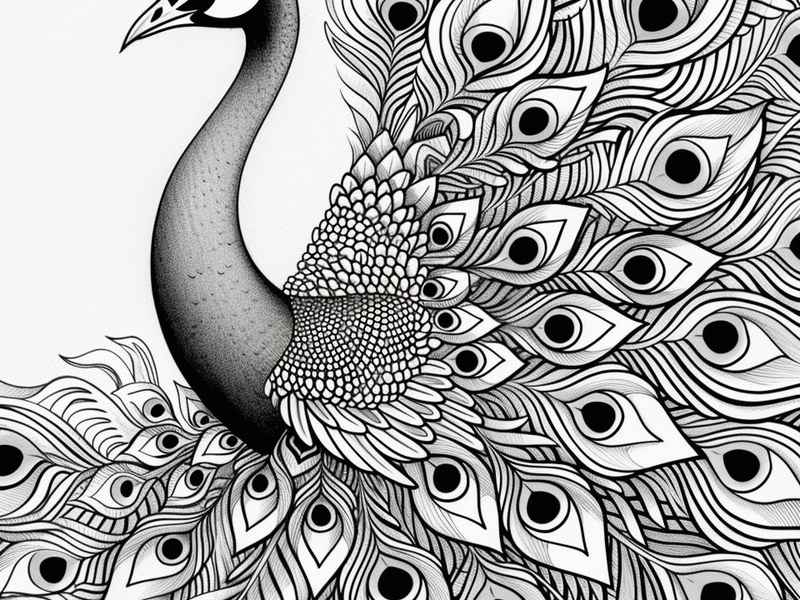 孔雀儿童画图片大全、孔雀儿童画图片大全简单